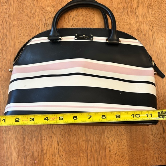 Kate Spade Black and Pink Striped Satchel - Picture 2 of 6